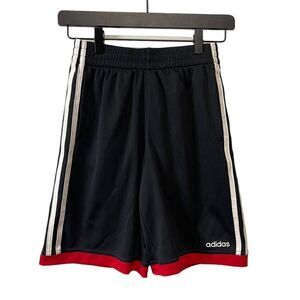 Adidas Boys Youth Shorts Black Red Athletic Size Medium 10/12
